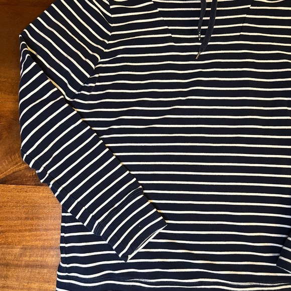 LL Bean Women’s Cowl Neck Blue/White Striped Sweater Size XS Reg - Picture 2 of 7